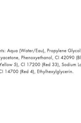 Ingredients list for Pro Tan Instant Competition Color Top Coat including Aqua, Propylene Glycol, and colorants.